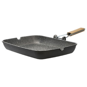 HUSKNUT Grill pan, black, 36x26 cm