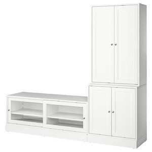 HAVSTA TV storage combination, white, 241x47x212 cm