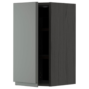 METOD Wall cabinet with shelves, black/Voxtorp dark grey, 30x60 cm