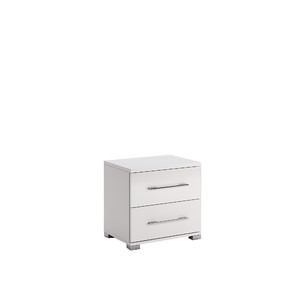 Bedside Table Nightstand Bianco, white/high-gloss white