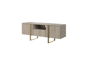 TV Cabinet Verica 150 cm, biscuit oak/gold legs