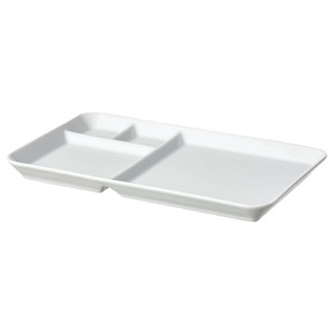 IKEA 365+ Plate with compartments, white, 31x19 cm