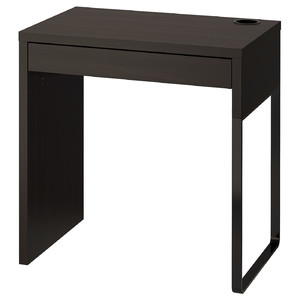 MICKE Desk, black-brown, 73x50 cm