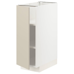 METOD Base cabinet with shelves, white/Havstorp beige, 30x60 cm