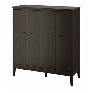 IDANÄS Cabinet with bi-folding doors, dark brown stained, 121x135 cm