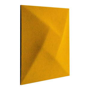 Decorative Wall Panel 30 x 30 cm, felt, 3D, mustard yellow