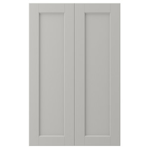 LERHYTTAN 2-p door f corner base cabinet set, light grey, 25x80 cm