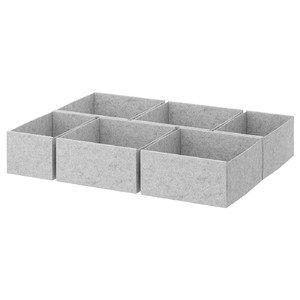 KOMPLEMENT Box, set of 6, light gray, 75x58 cm