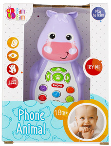 Bam Bam Musical Toy Phone Animal Hippo 18m+