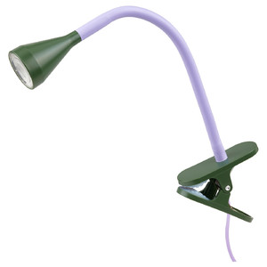 NÄVLINGE LED clamp spotlight, lilac/dark green