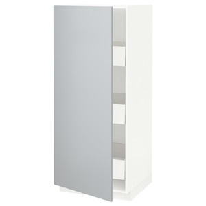 METOD / MAXIMERA High cabinet with drawers, white/Veddinge grey, 60x60x140 cm