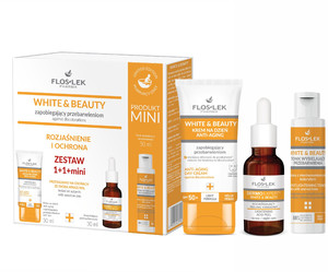 FLOSLEK Gift Set White&Beauty Anti-Aging Day Cream + Spot Lightening Toner + Lightening Acid Peel