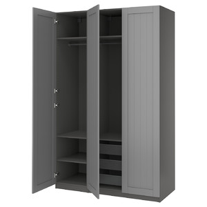 PAX / GULLABERG Wardrobe combination, dark grey/dark grey, 150x60x236 cm