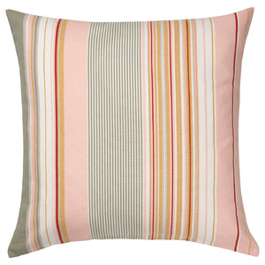 SOLMOTT Cushion cover, pink multicolour/striped, 50x50 cm