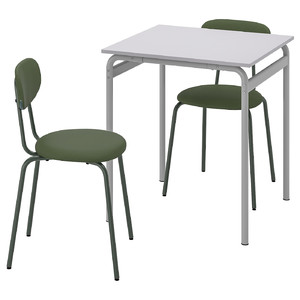 GRÅSALA / ÖSTANÖ Table and 2 chairs, grey/Remmarn deep green, 67 cm