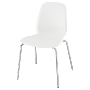 LIDÅS Chair, white/Sefast chrome-plated