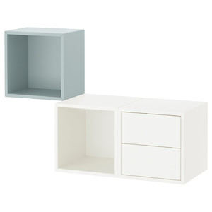 EKET Wall-mounted storage combination, white/light grey-blue, 105x35x70 cm