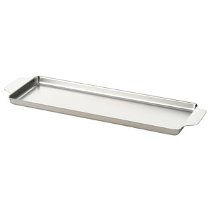 FRÖJDA Tray, stainless steel, 44x14 cm