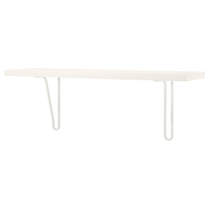 BERGSHULT / FÖRLÄGGARE Wall shelf, white/white, 80x20 cm