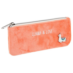 Pencil Case Plush Llama & Love