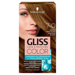 Schwarzkopf Gliss Color Permanent Hair Colour no. 7-0 Dark Beige Blonde