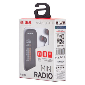 AIWA Mini Portable Radio with Headphones R-22BK