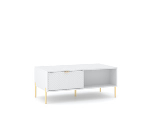 Coffee Table with Storage Diamond, white/gloss white