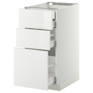 METOD/MAXIMERA Base cb 3 frnts/2 low/1 md/1 hi drw, white, Ringhult white, 40x61.8x88 cm