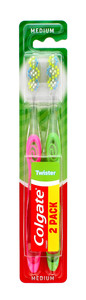 Colgate DUO Twister Toothbrush, Medium 2pcs