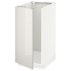 METOD Base cab f sink/waste sorting, white/Ringhult light grey, 40x60 cm