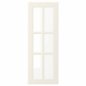 BODBYN Glass door, off-white, 30x80 cm