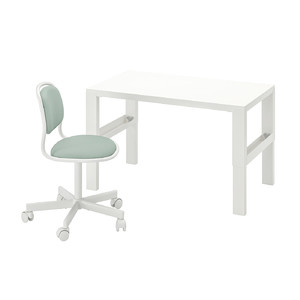 PÅHL/ÖRFJÄLL Desk and chair, white/light green