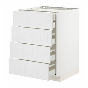 METOD / MAXIMERA Base cb 4 frnts/2 low/3 md drwrs, white/Stensund white, 60x60 cm