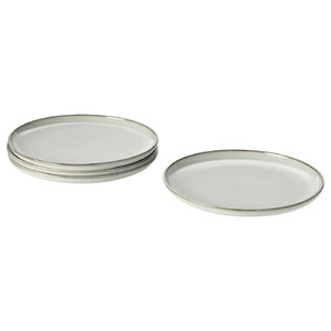 GLADELIG Plate, grey, 25 cm, 4 pack
