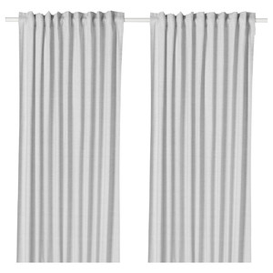 HANNALILL Curtains, 1 pair, grey, 145x300 cm