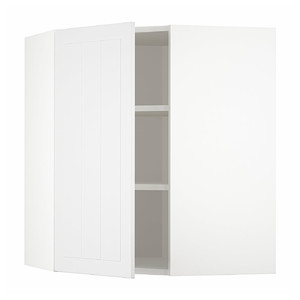 METOD Corner wall cabinet with shelves, white/Stensund white, 68x80 cm