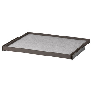 KOMPLEMENT Pull-out tray with drawer mat, dark grey/light grey, 75x58 cm