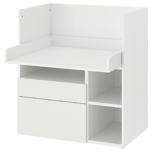 SMÅSTAD Desk, white white/with 2 drawers, 90x79x100 cm