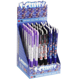 Hasta Ball Pen T-Creative, Lavender/London/New York, blue ink, 30pcs