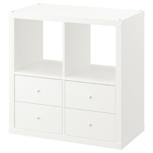 KALLAX Shelving unit, with 4 drawers/white, 77x77 cm