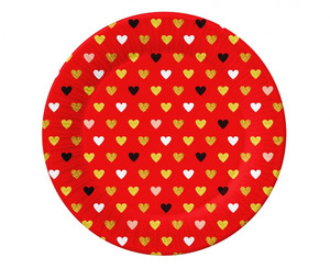 Party Paper Plates 18cm 6pcs Hearts XOXO