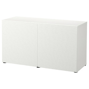 BESTÅ Storage combination with doors, white/Laxviken white, 120x42x65 cm