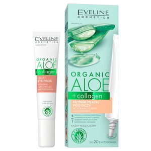 Eveline Organic Aloe + Collagen Liquid Eye Pads Reducing Dark Circles & Puffiness 20ml