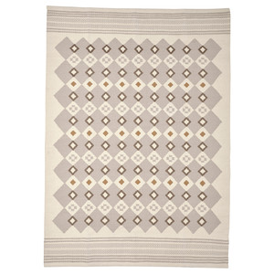 VÄGNÄT Rug, flatwoven, off-white grey/handmade, 170x240 cm