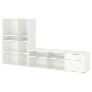 VIHALS TV/storage combination, white, 275x37x140 cm