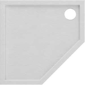 Shower Tray, pentagonal, Sched-Pol Atla 80 x 80 x 5 cm, white