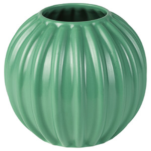 SKOGSTUNDRA Vase, green, 15 cm