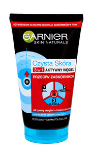 Garnier Skin Naturals Clean Skin Active Charcoal 3in1 Face Wash, Scrub & Mask 150ml
