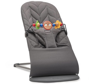 BABYBJÖRN - Bouncer BLISS - Anthracite, Cotton, Petal Quilt + Toy BALANCE Googly Eyes