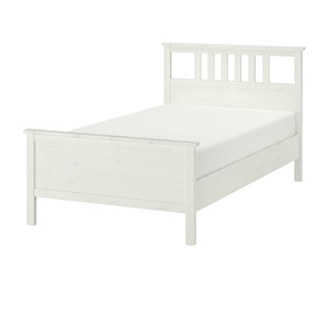 HEMNES Bed frame, white stain, Luröy, 120x200 cm